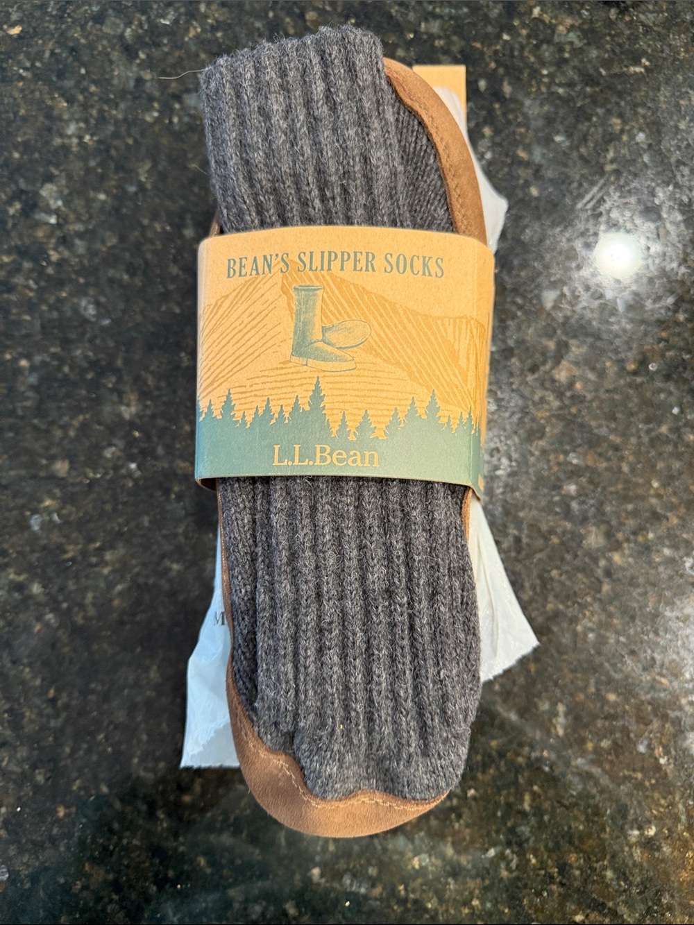 L.L. Bean Slipper Socks in Charcoal New